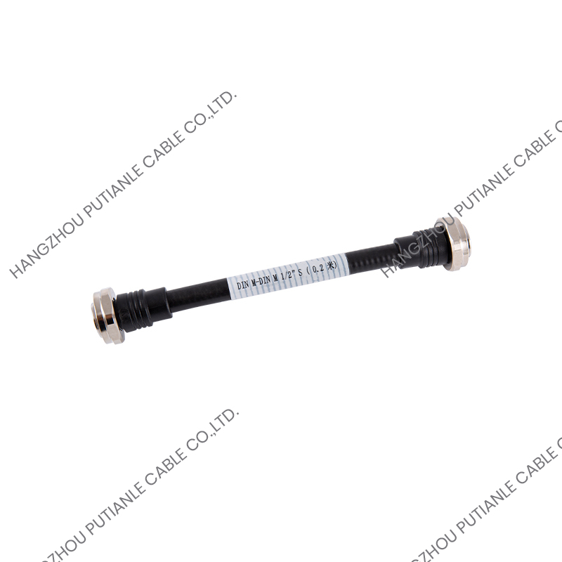 Mâle de din à din mâle avec un câble coaxial super flexible 1/2 "